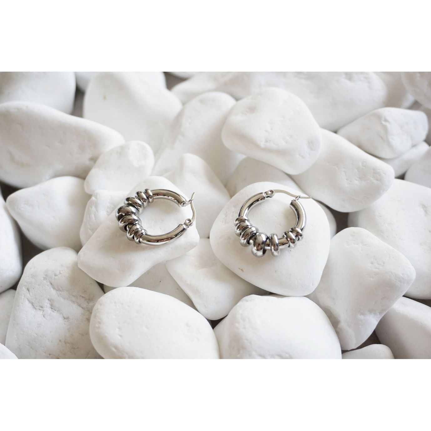 Miss Halo Hoop Earrings Silver