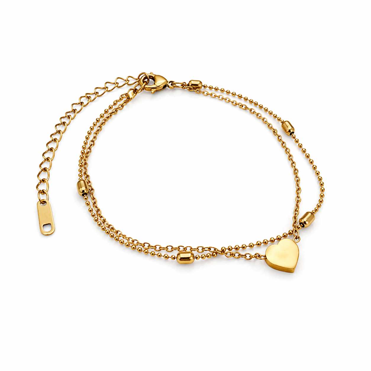 Miss Love Heart Ankle Gold