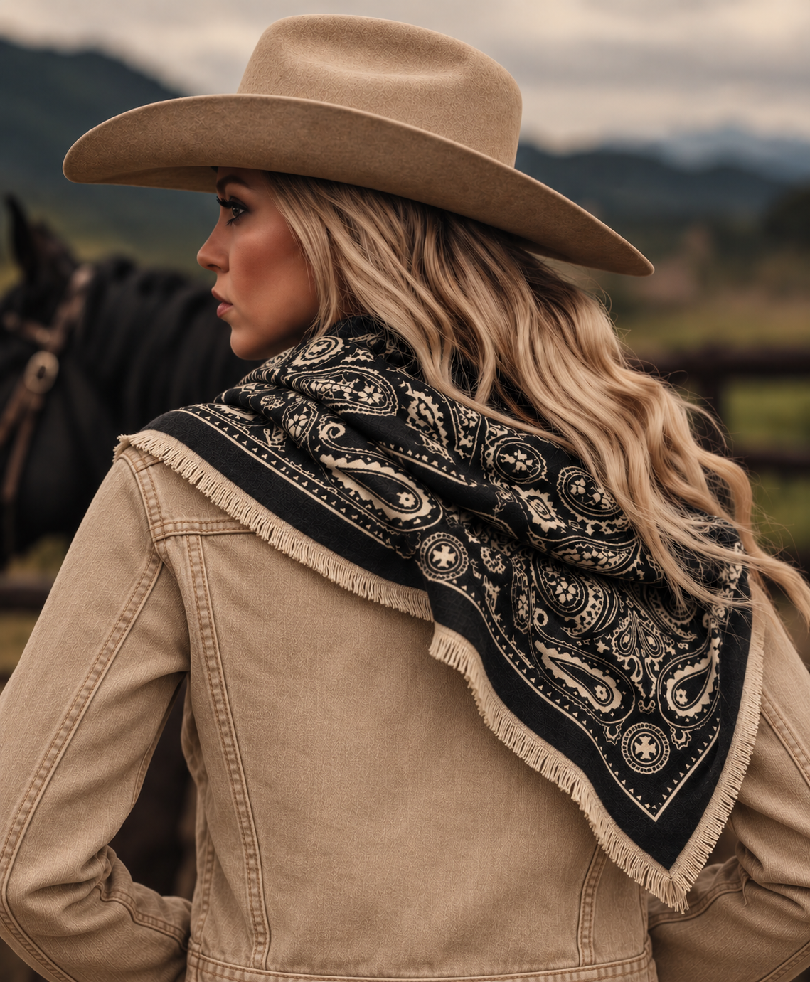 Miss Paisley Black & Off-White