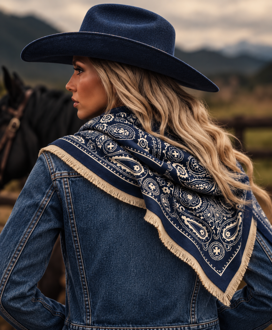 Miss Paisley Blue & Off-White