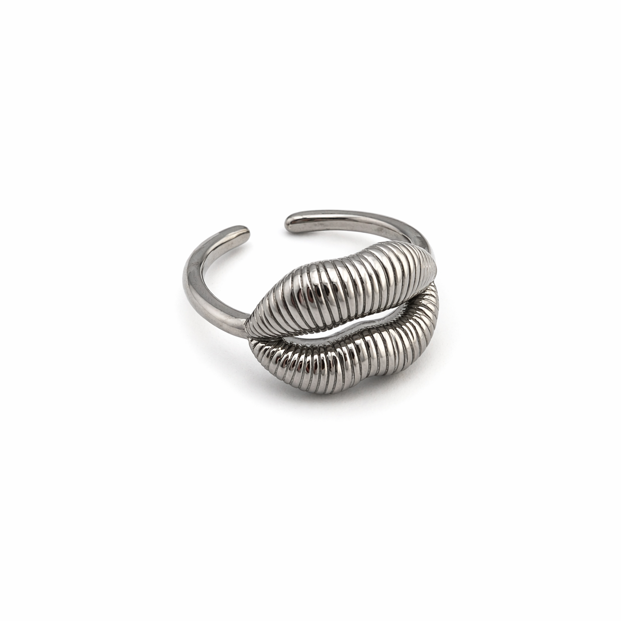 Silver Kiss Ring Silver