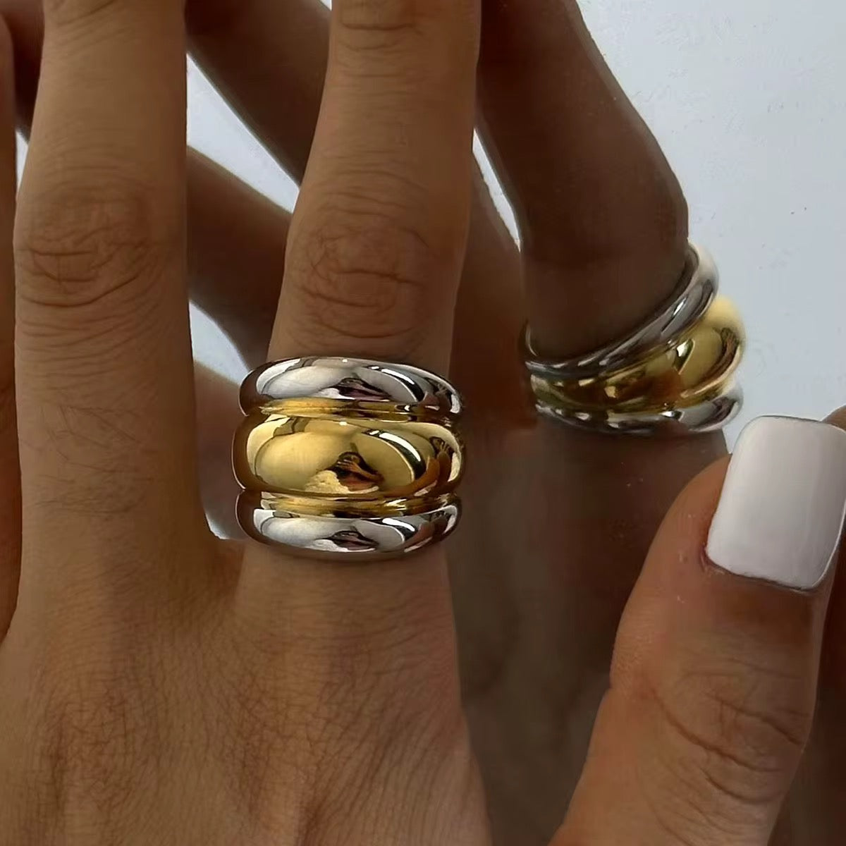 The Ripple Ring Silver & Gold