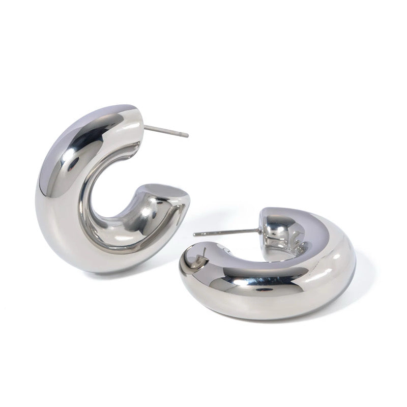 You Do You Duo Hoop Earrings Silver