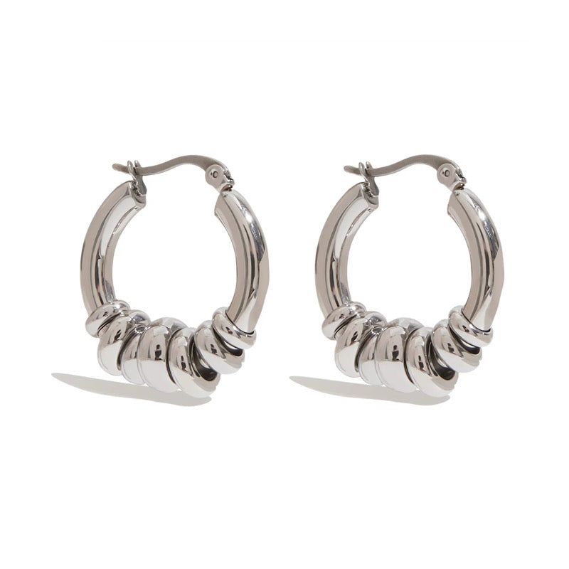 Miss Halo Hoop Earrings Silver