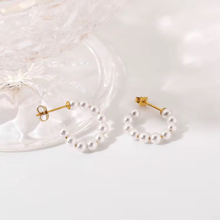 Pearl Hoop Earrings