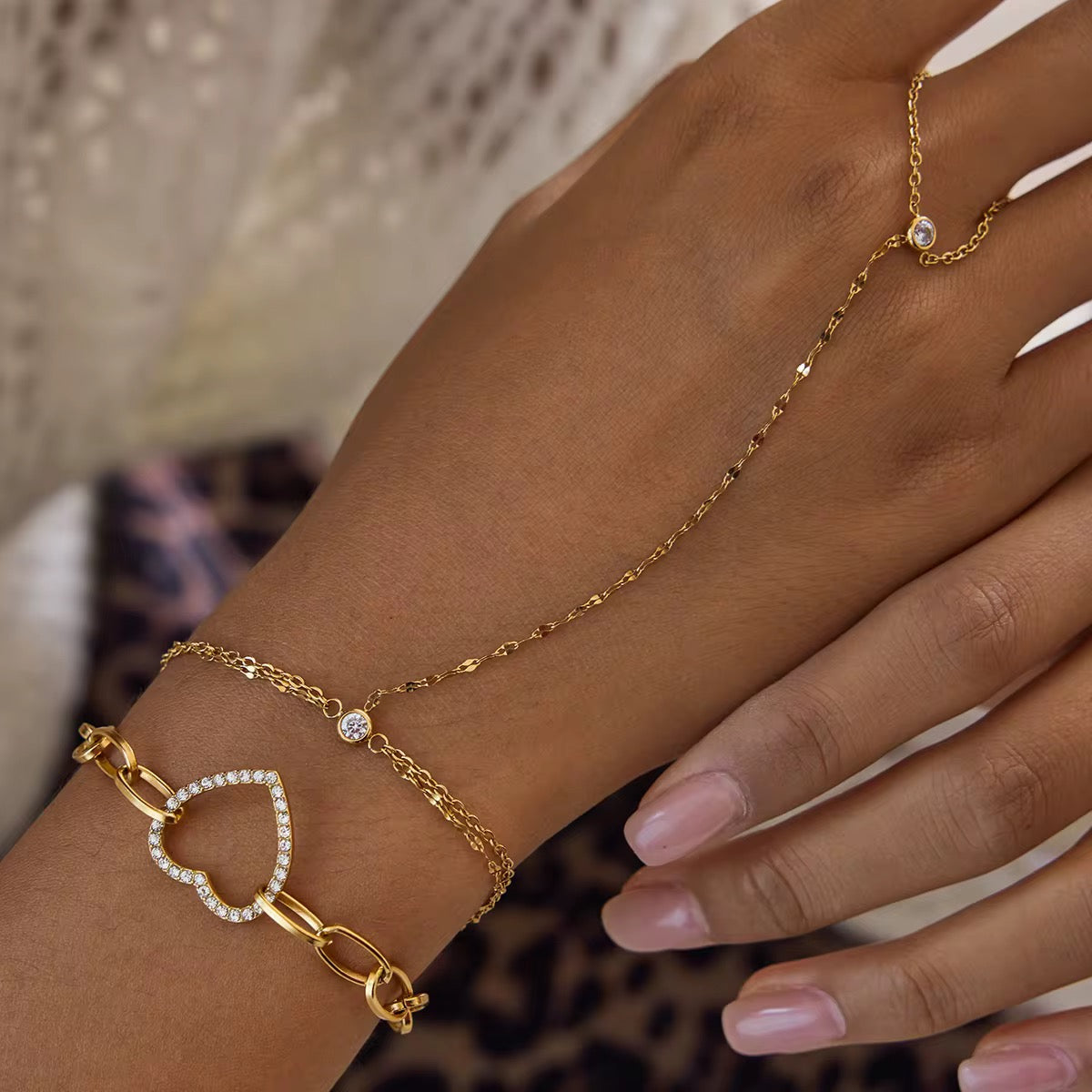 Hand Chain Bracelet Gold