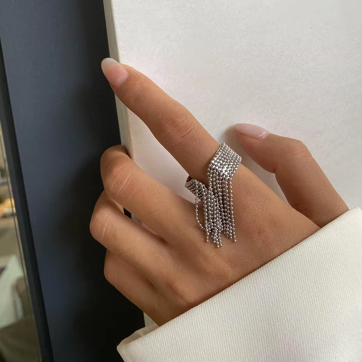 You Do You Tassel Ring Silver